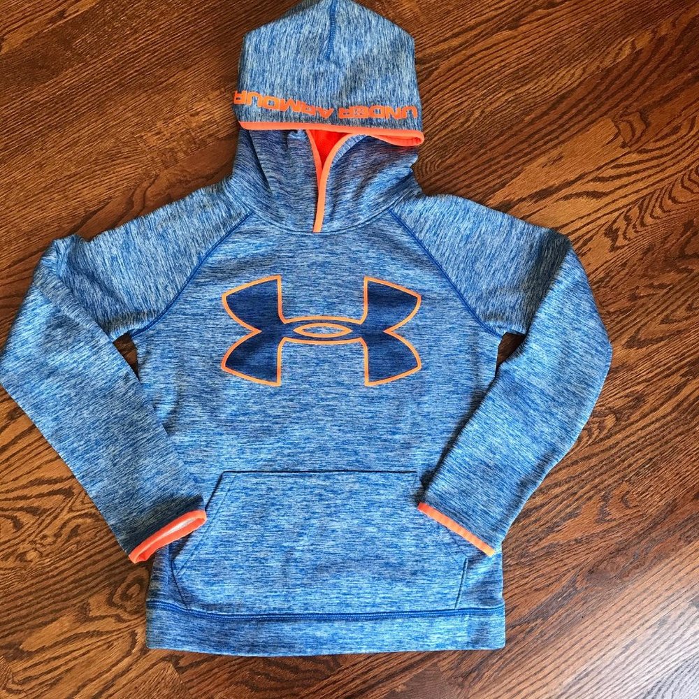 Kids Under Armour Loose Hoodie Youth Large Size Youth Large Color Blue/White